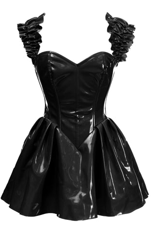 Black Patent PVC Vinyl Corset Dress