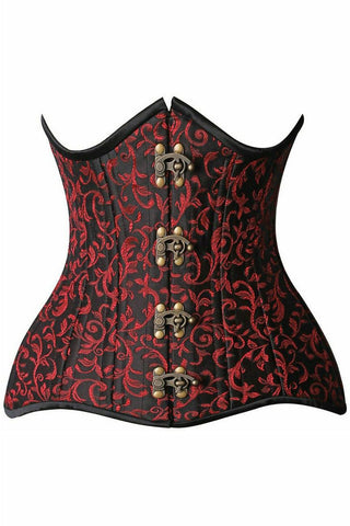 Top Drawer CURVY Brocade Double Steel Boned Under Bust Corset - Daisy Corsets